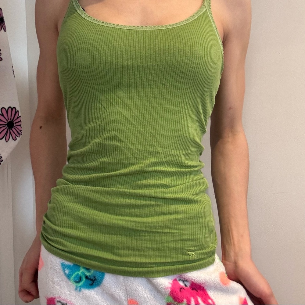Vintage Abercrombie & Fitch Green Ribbed Tank Top